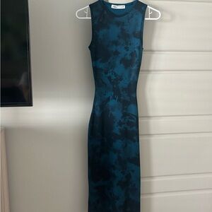 Zara Teal Sleeveless Midi Dress